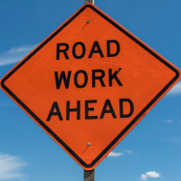 road work ahead sign